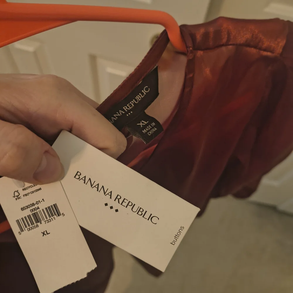 Banana Republic Burnt Orange Sheer Blouse - Picture 4 of 4